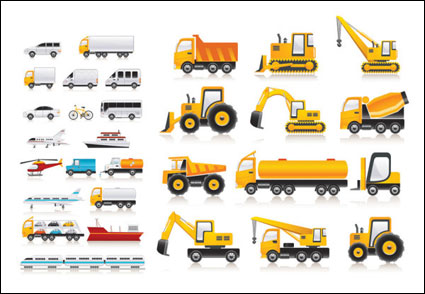 Variedad de material de vectores de transporte