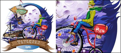 Volar a la Luna - Canad moto marca vectorial Illustrator