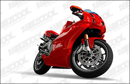 de dibujo vectorial rojo vivo motocicleta