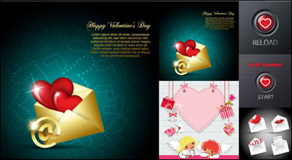 Elementos Da de San Valentn romntico - Vector