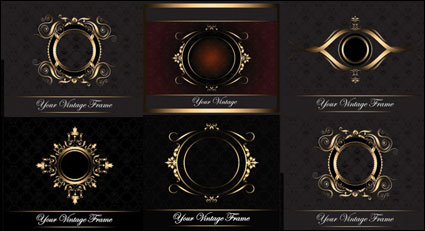 Europea de fronteras patrn oro vector de material