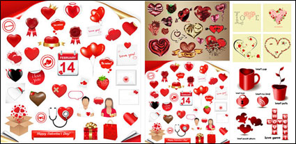 Romntico elemento en forma de corazn vector material