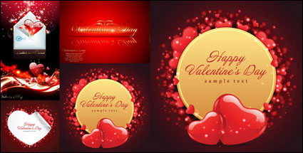 Da de San Valentn cartas de material de vectores