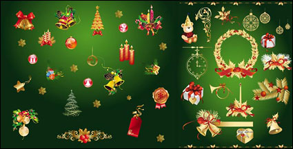 Oro Navidad elementos decorativos de vectores