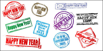 Año Nuevo Vector matasellos