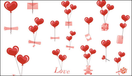 {Da de San Valentn en forma de corazn globos elemento} vector de material