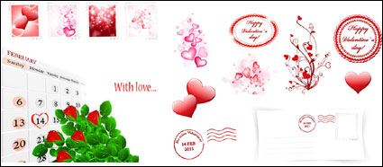++Da de San Valentn romntico elemento vector de material++