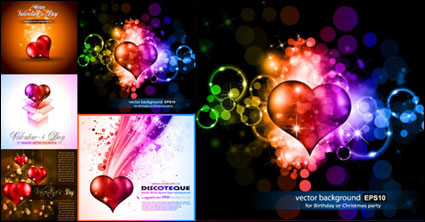 El amor brilla vector material brillante