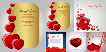 Tarjetas de amor romntico vector de material