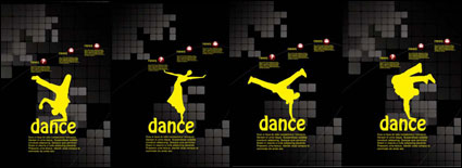 Tema de baile carteles plantilla vector material