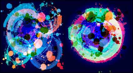 La tendencia de la tinta de colores brillantes - Vector