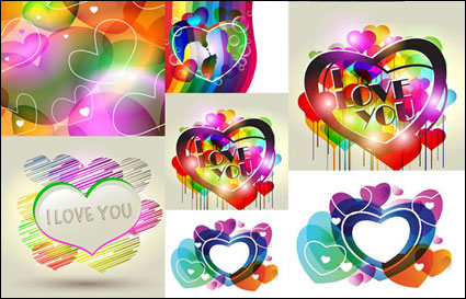 Combinacin de material de vectores de la moda en forma de corazn -2