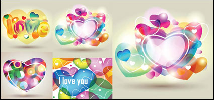 Combinacin de material de vectores de la moda en forma de corazn -1