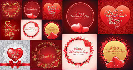 ++Romntica tarjetas de felicitacin vector de material++
