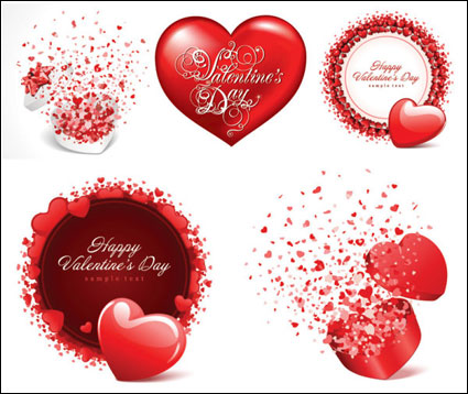 ++Da de San Valentn romntico cartas de material de vectores++
