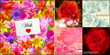 Flores tarjeta de Vector de fondo