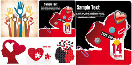 Creativos de San Valentn elemento vector de material