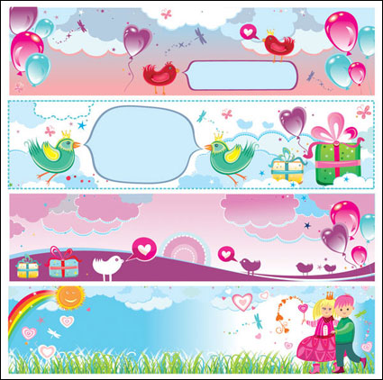 Banner lindo Da de San Valentn vector material