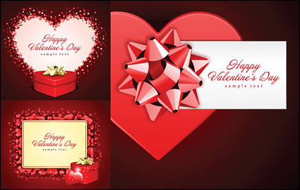 Regalo romntico tarjetas de San Valentn vector material