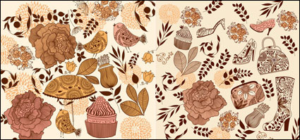 Tema femenino flor vector patrn