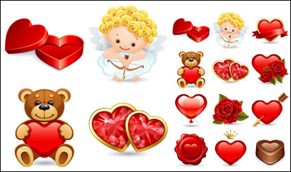 Elemento romntico amor vector material