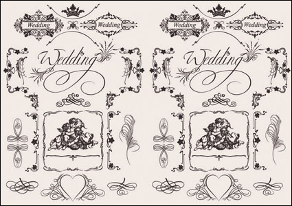 Modelo europeo de la boda vector material