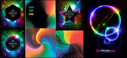 Efectos de halo de colores brillantes - Vector