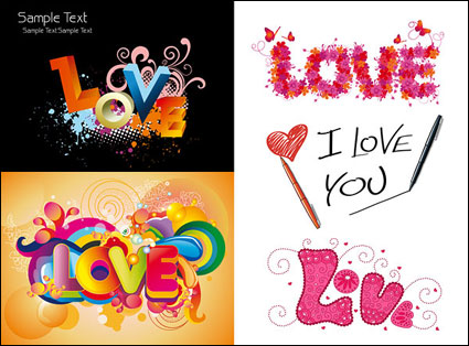 Patrn de colorido amor vector material