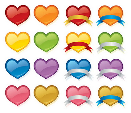 De color melocotn corazn de cristal icono vector de material