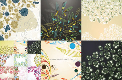 Hermoso fondo floral vector de material