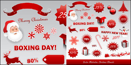 Vectores Iconos de Navidad 2011 Año Nuevo