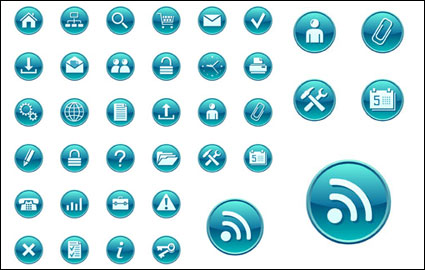 Simple icono azul crculo vector material