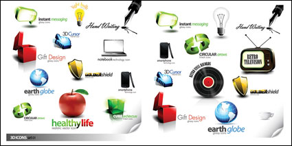 Hermosa icono tridimensional vector material