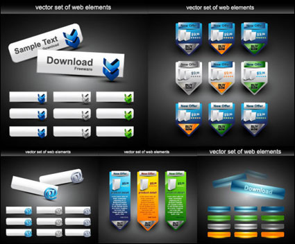 Diseño Web elementos decorativos vectoriales-3