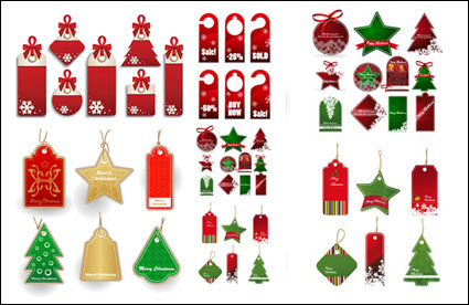 Navidad las ventas de descuento vector etiqueta