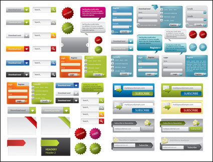 Una variedad de material de la tela de diseño vectorial elementos