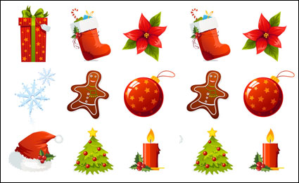 En septiembre del icono del vector hermosa Navidad