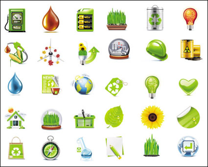 Hermosa icono verde - vector