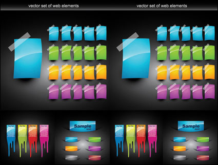 Diseño Web coloridos elementos decorativos de vectores