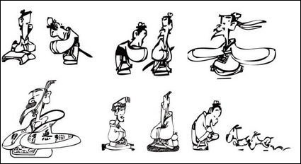 Las Analectas de Confucio vectores de dibujos animados