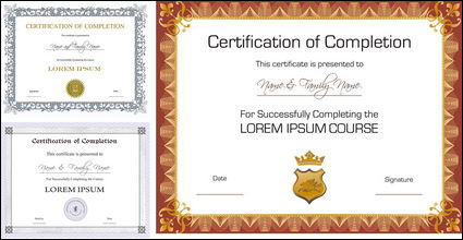 Vector de tres certificado de diseño