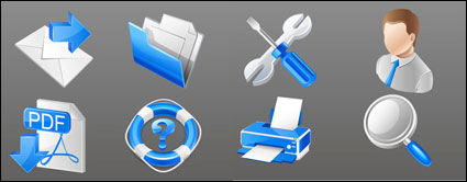 Azul iconos de negocios prcticos - Material de vectores