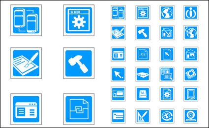 Blue Vector Tecnologa exquisita iconos - Material de vectores