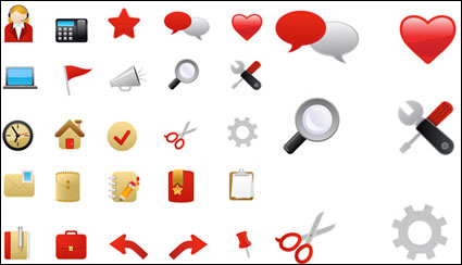{icono en rojo 1} vector de material