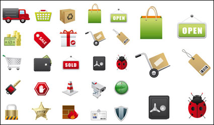 Supermercados iconos vectoriales