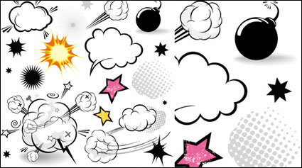 Capa de nube de hongo de dibujos animados al estilo 01 - Vector