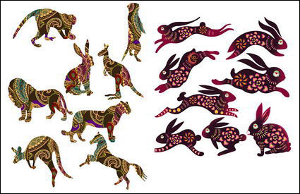 Vector conejos y otros animales
