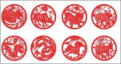 Zodiaco del recorte de papel vector material