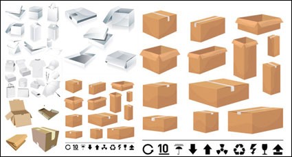 Cajas y cajas de plantillas - Vector