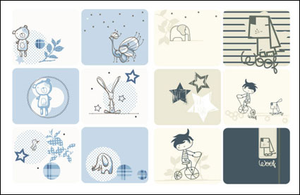 Cute grficos de dibujos animados vectoriales